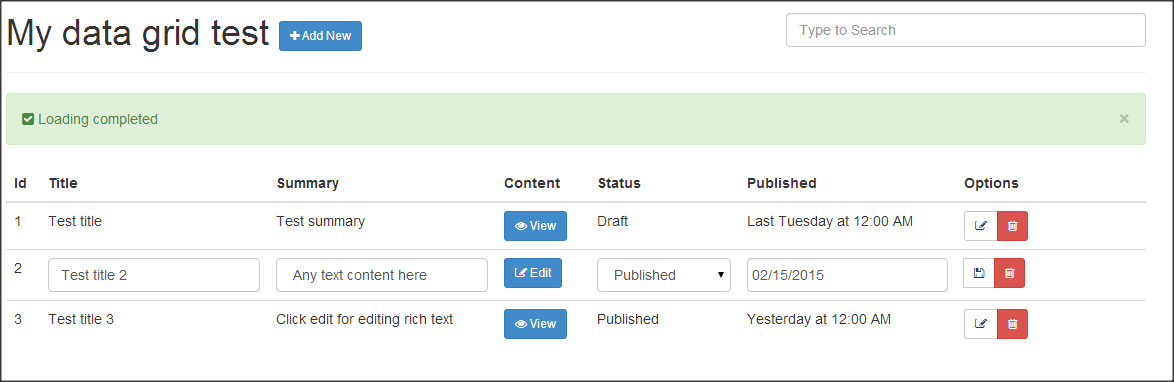 CodeIgniter Knockout Data Grid with Pagination